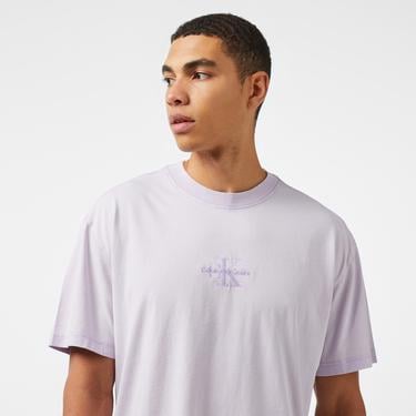  Calvin Klein Jeans Washed Monologo Erkek Mor T-Shirt