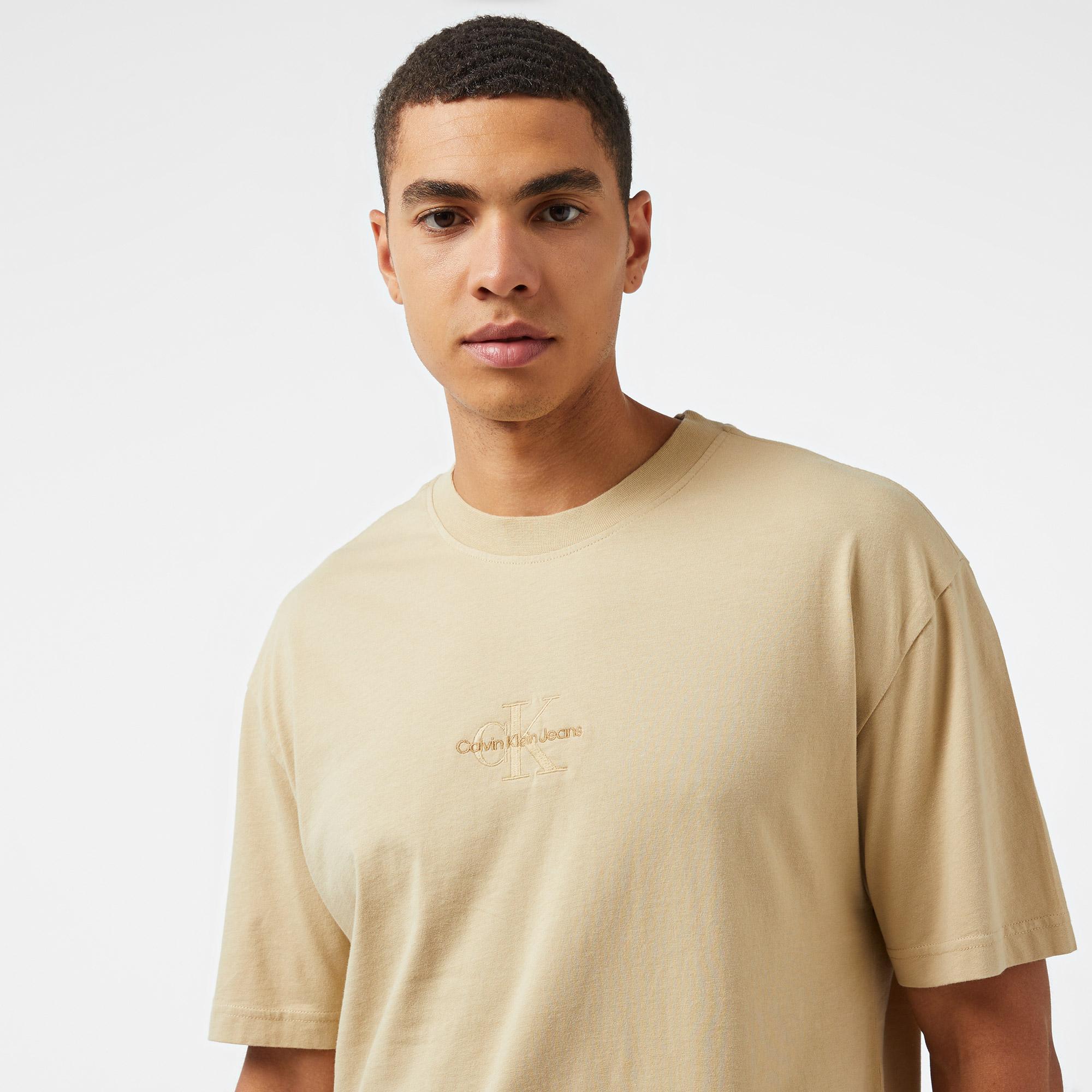 Calvin Klein Jeans Washed Monologo Erkek Haki T-Shirt