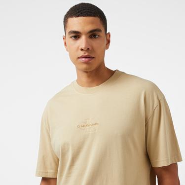  Calvin Klein Jeans Washed Monologo Erkek Haki T-Shirt