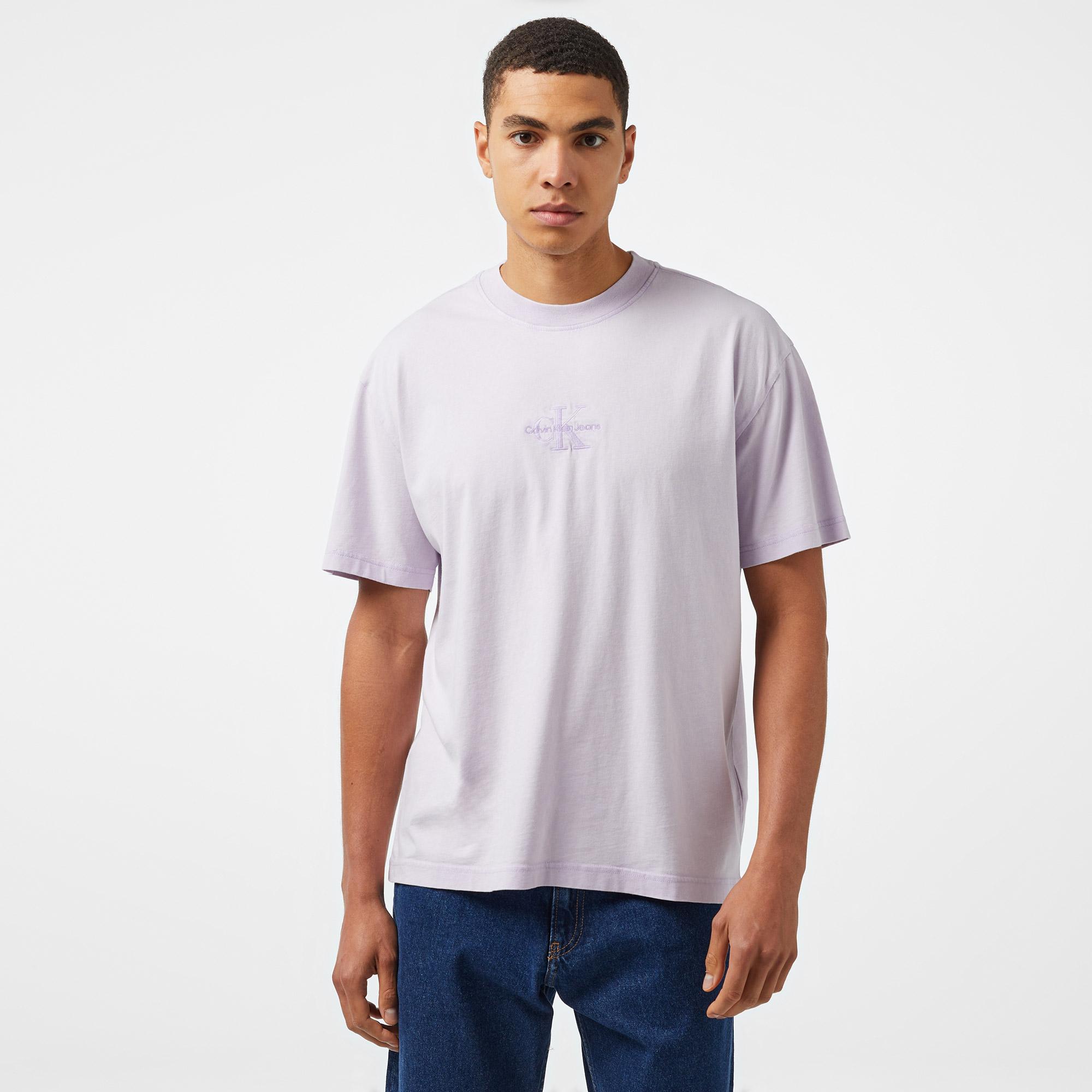 Calvin Klein Jeans Washed Monologo Erkek Mor T-Shirt