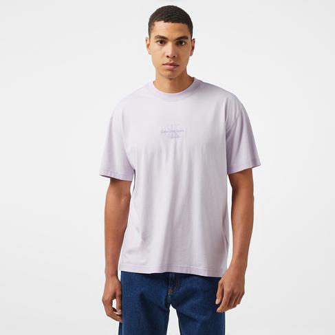  Calvin Klein Jeans Washed Monologo Erkek Mor T-Shirt
