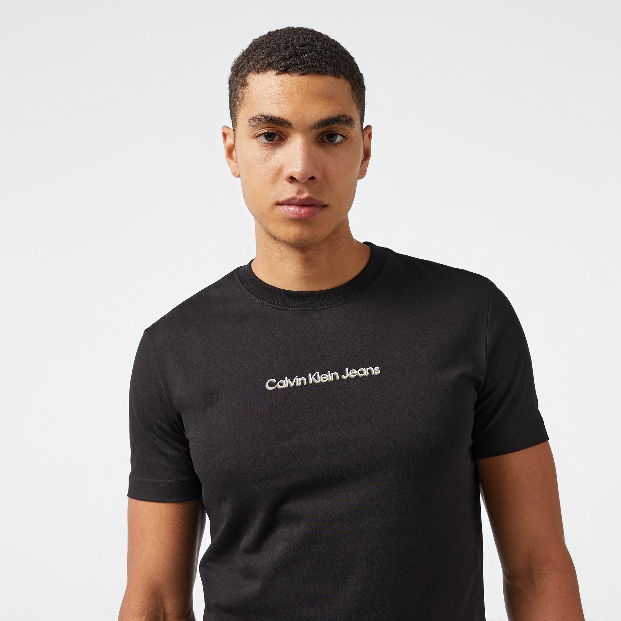 Calvin Klein Jeans Mixed institutional Logo Erkek Siyah T-Shirt