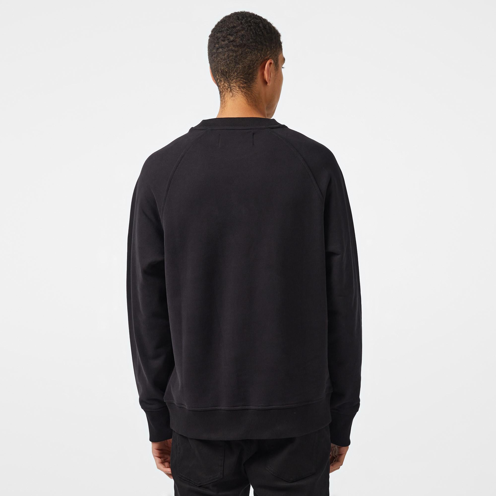 Calvin Klein Jeans Applique Crew Neck Erkek Siyah Sweatshirt