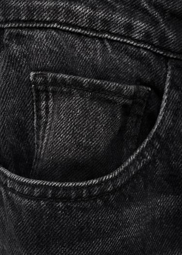  Mango Kadın Danila Wideleg Yüksek Belli Jean Pantolon Siyah Denim