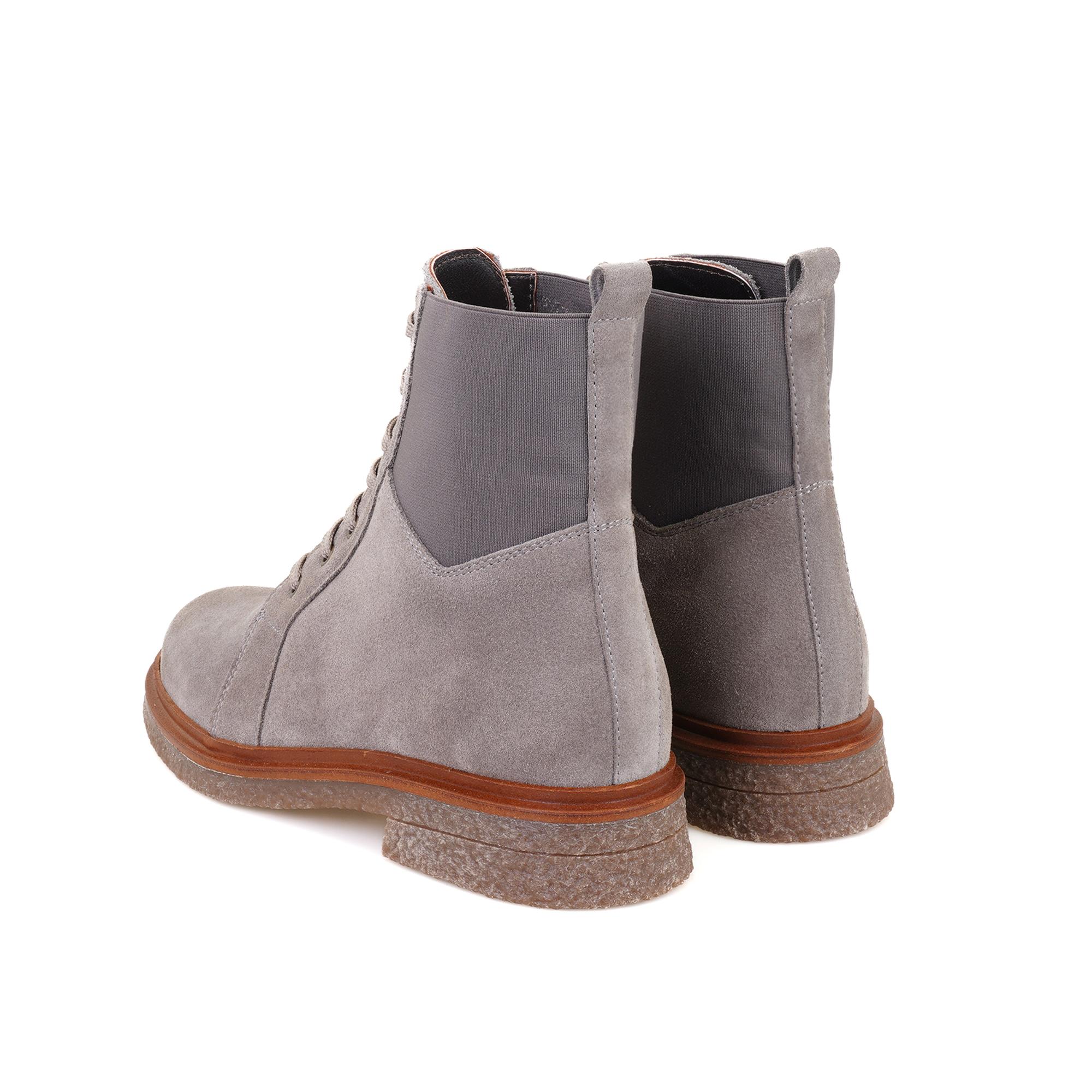 Kadın Vizon Bağcıklı Süet Deri Postal Bot