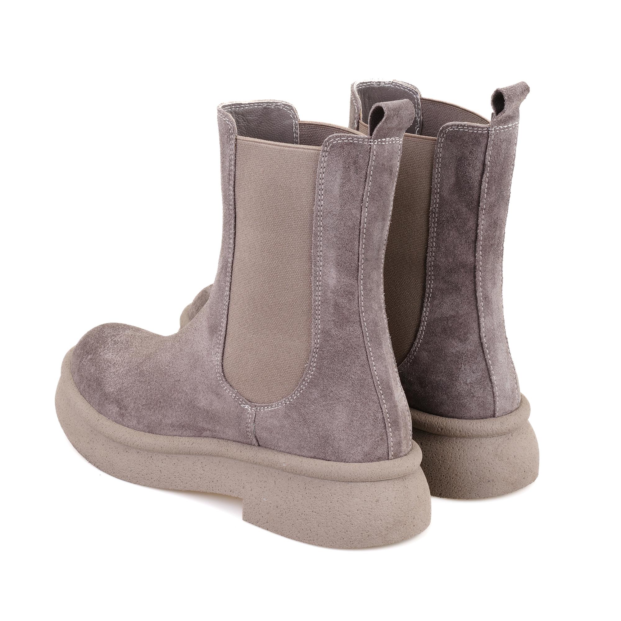 Kadın Vizon Lastikli Nubuk Deri Chelsea Bot