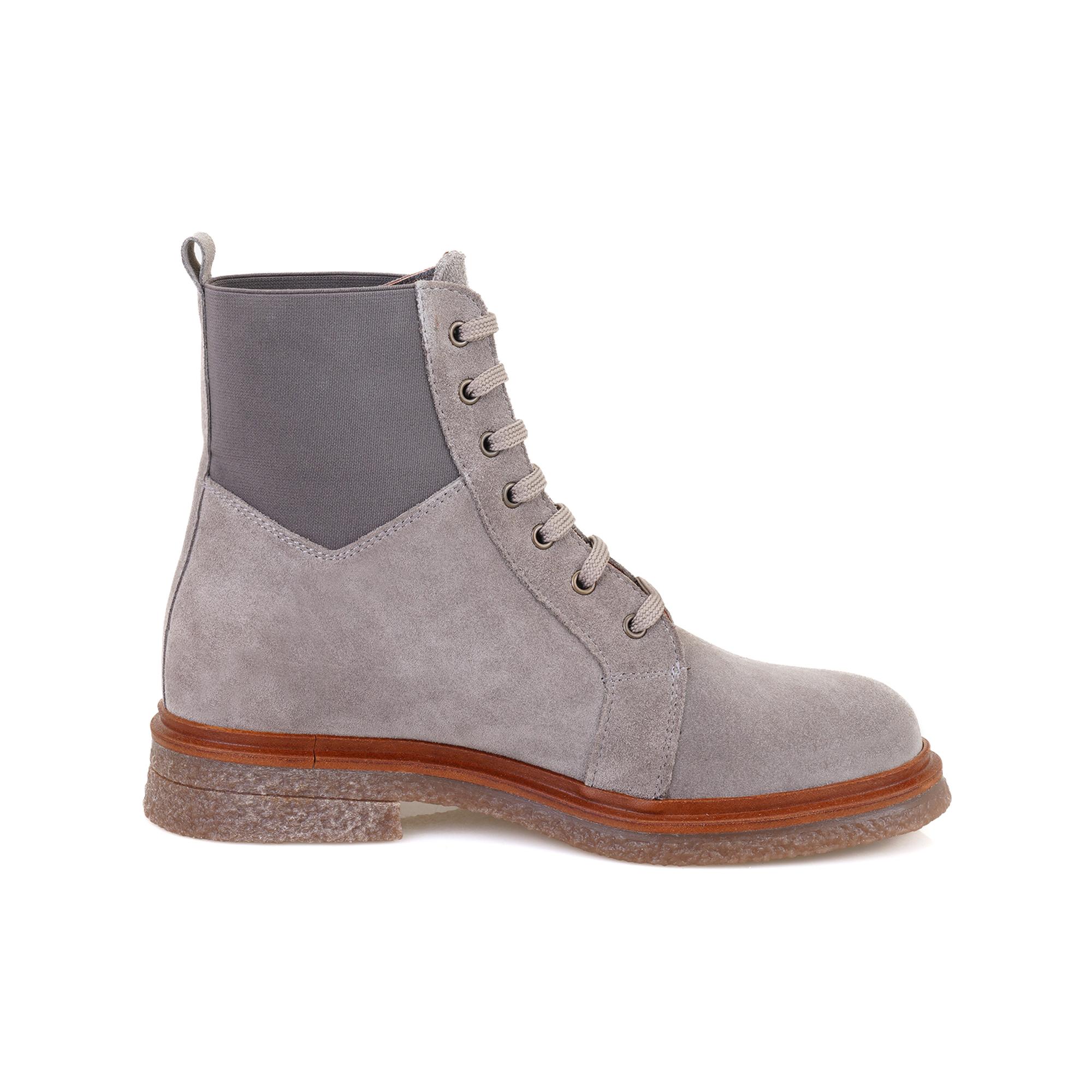 Kadın Vizon Bağcıklı Süet Deri Postal Bot