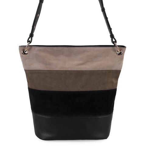  Chelsey Siyah Kadın Süet Deri Omuz Çantası