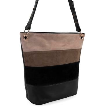  Chelsey Siyah Kadın Süet Deri Omuz Çantası