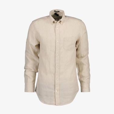  GANT Erkek Bej Regular Fit Keten Gömlek