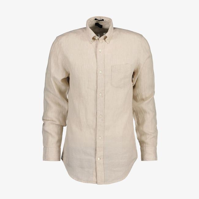  GANT Erkek Bej Regular Fit Keten Gömlek