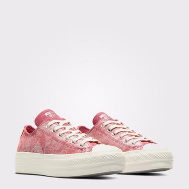  Converse Chuck Taylor All Star Lift Kadın Pembe Süet Platform Sneaker