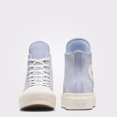  Converse Chuck Taylor All Star Lift Kadın Açık Mavi Süet Platform Sneaker