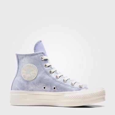  Converse Chuck Taylor All Star Lift Kadın Açık Mavi Süet Platform Sneaker