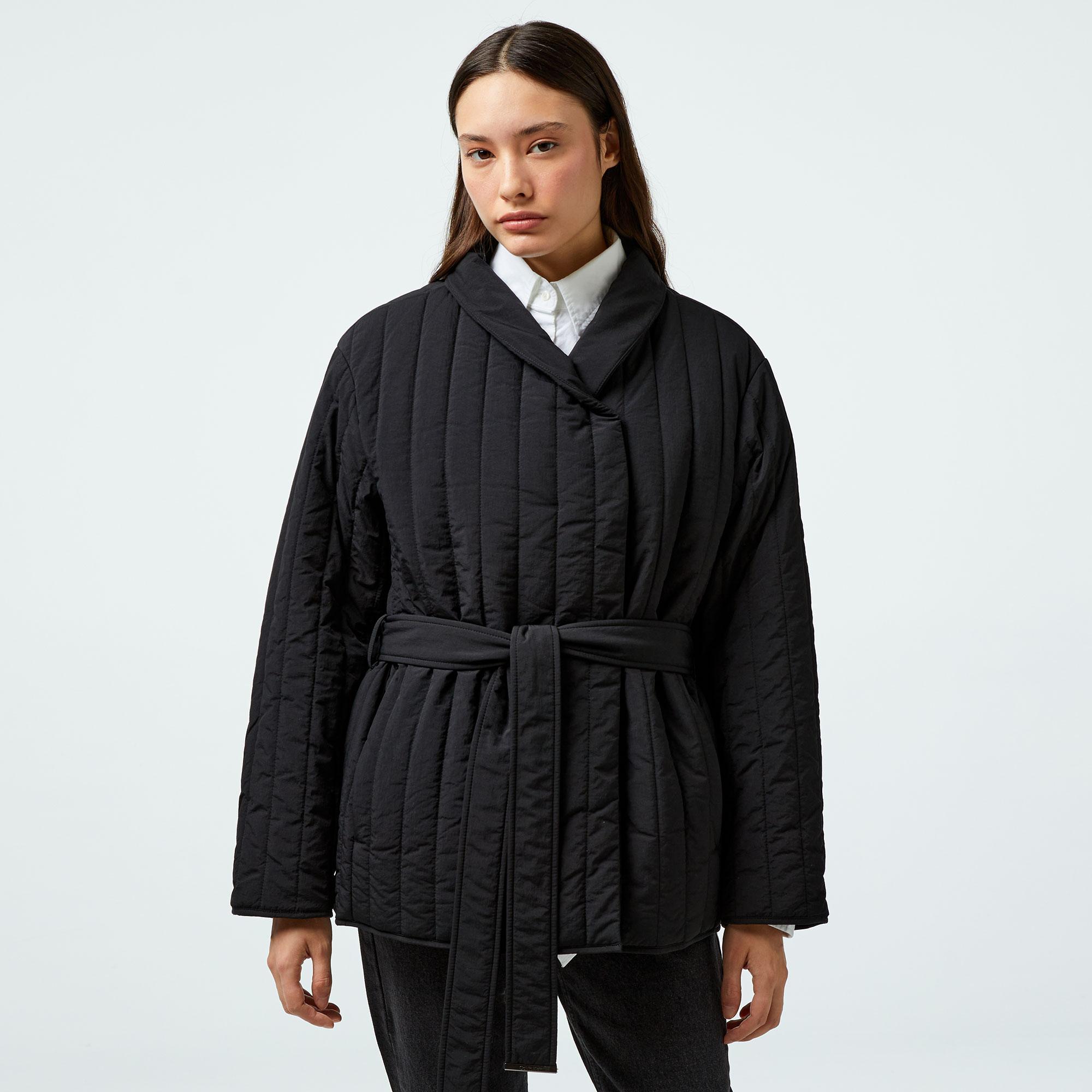 Calvin Klein Padded Vertıcal Quilt Kadın Siyah Ceket