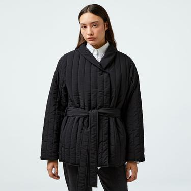  Calvin Klein Padded Vertıcal Quilt Kadın Siyah Ceket