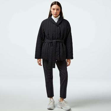  Calvin Klein Padded Vertıcal Quilt Kadın Siyah Ceket