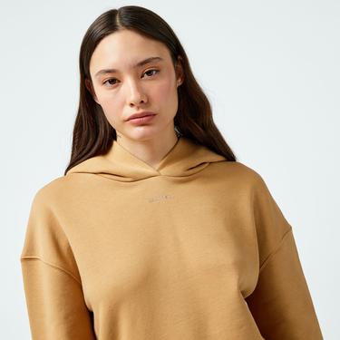  Calvin Klein Nano Logo Relaxed Kadın Kahverengi Hoodie