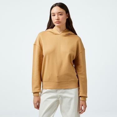  Calvin Klein Nano Logo Relaxed Kadın Kahverengi Hoodie