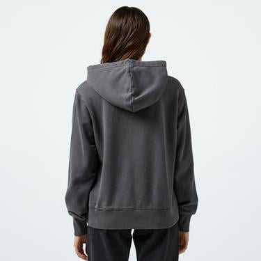  Calvin Klein Jeans Washed Monologo Regular Kadın Gri Hoodie