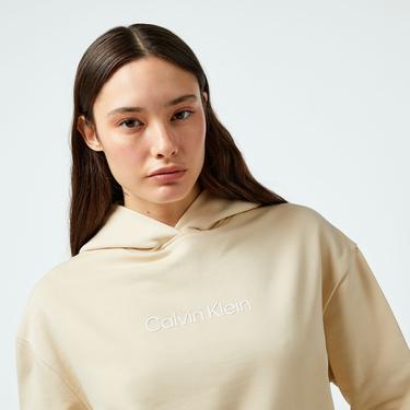 Calvin Klein Hero Logo Kadın Gri Hoodie