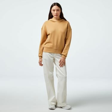  Calvin Klein Nano Logo Relaxed Kadın Kahverengi Hoodie