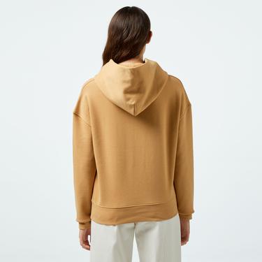  Calvin Klein Nano Logo Relaxed Kadın Kahverengi Hoodie