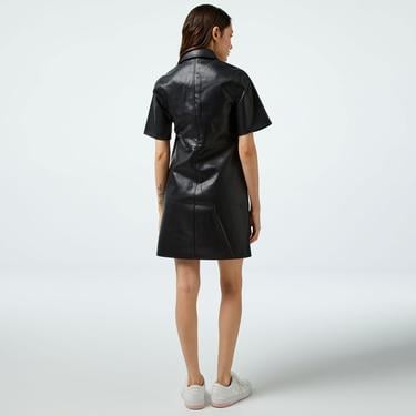  Calvin Klein Jeans Faux Leather Kadın Siyah Elbise