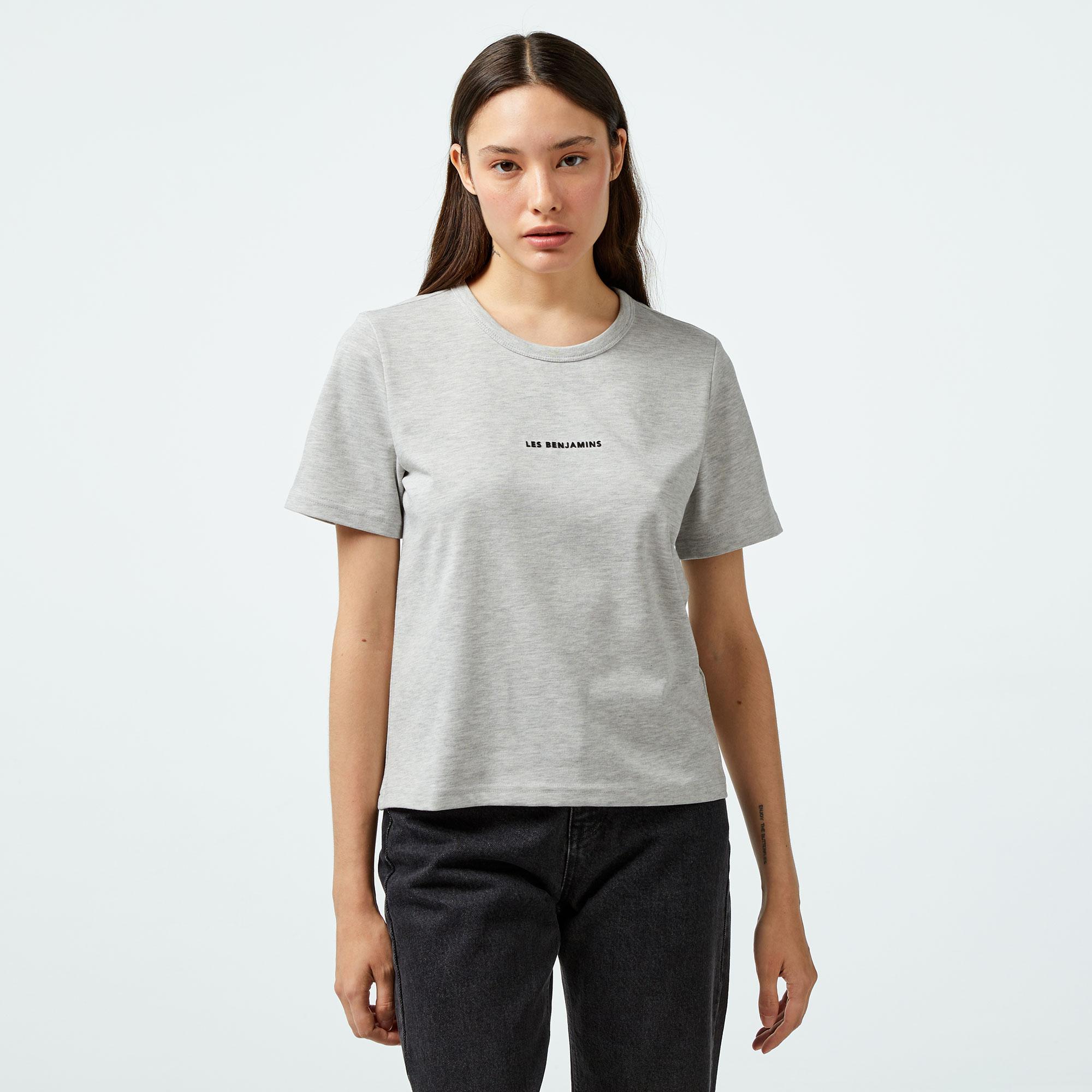 Les Benjamins 403 Kadın Gri T-Shirt