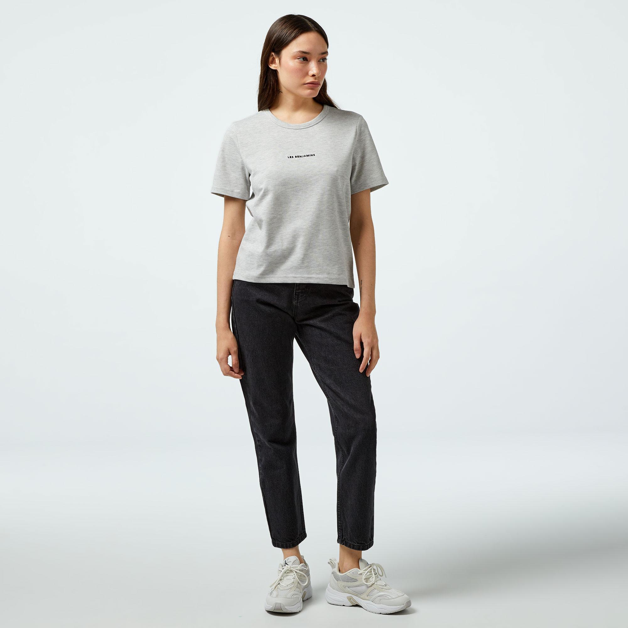 Les Benjamins 403 Kadın Gri T-Shirt