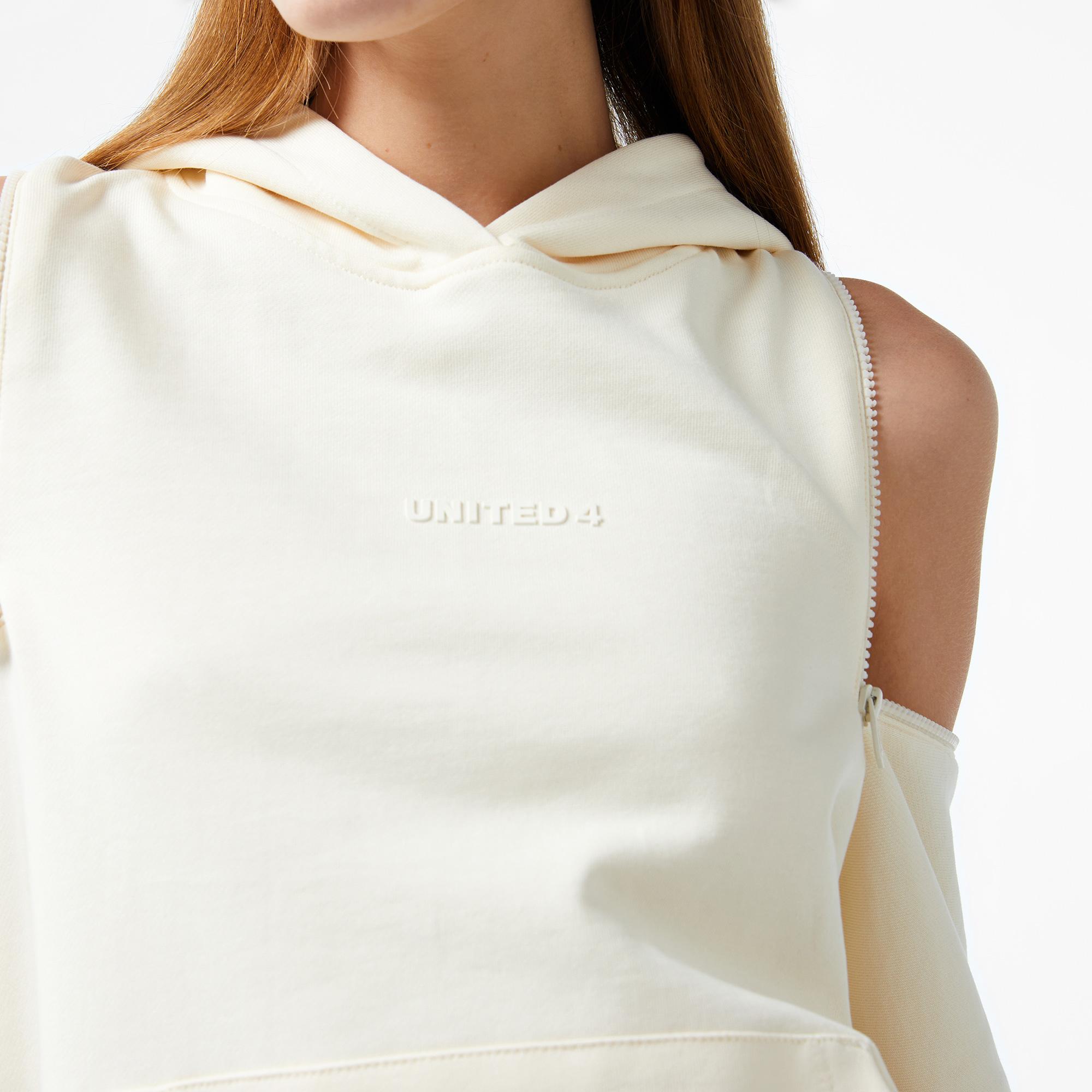 UNITED4 Kadın Krem Sweatshirt