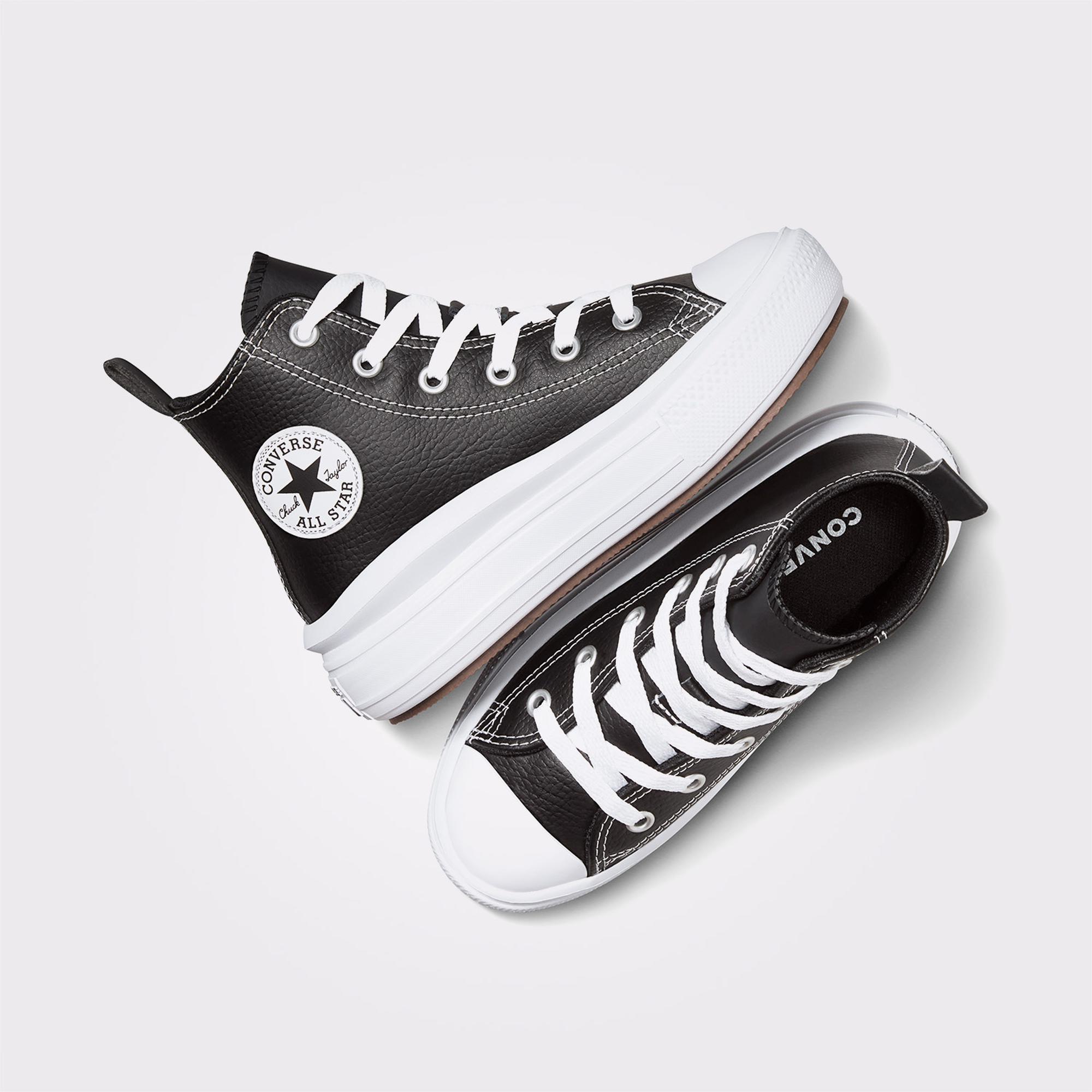 Converse Chuck Taylor All Star Move Platform Çocuk Siyah Deri Sneaker