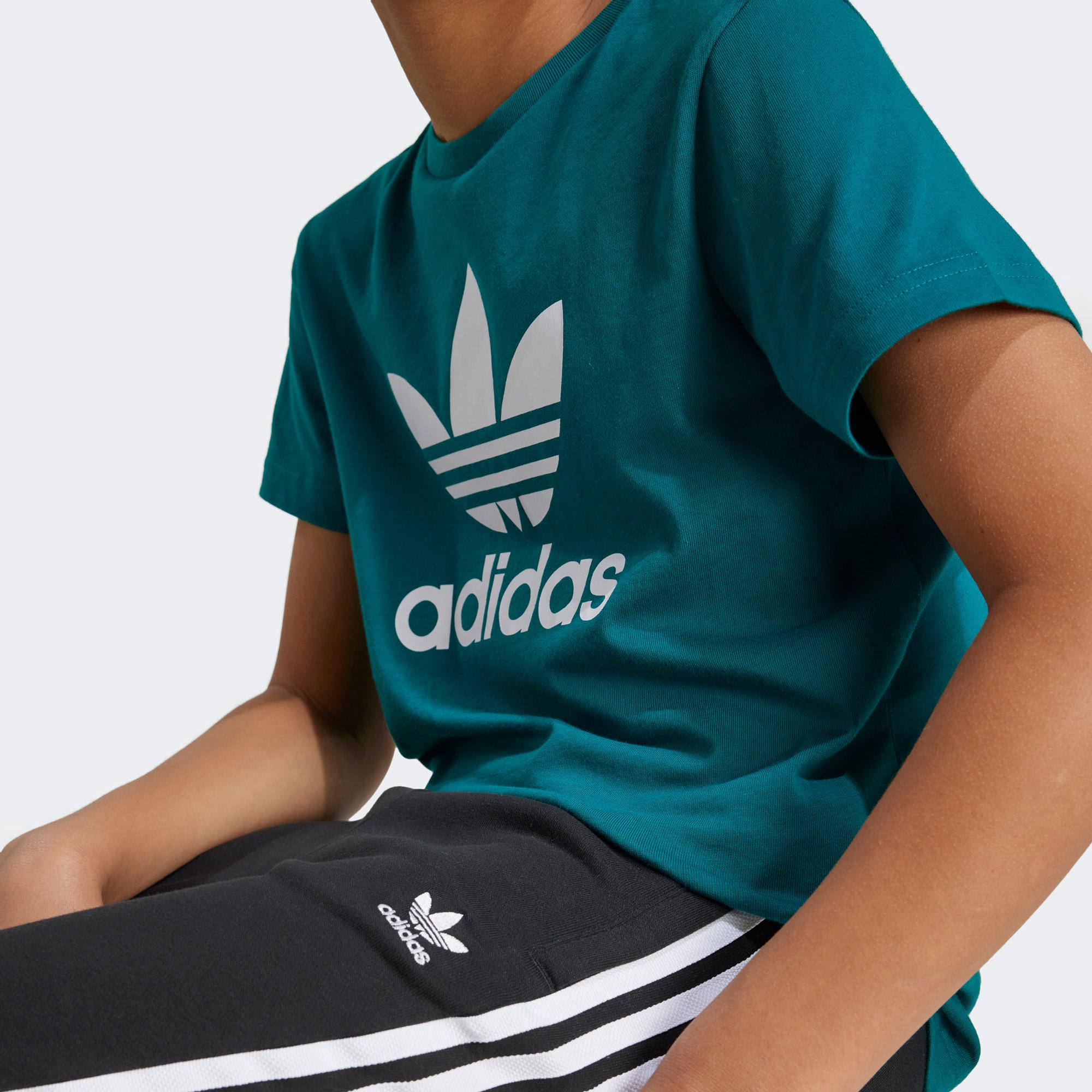 adidas Adicolor Trefoil Çocuk Turkuaz T-Shirt