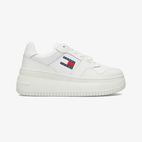  Tommy Jeans Retro Basket Platform Kadın Beyaz Spor Ayakkabı