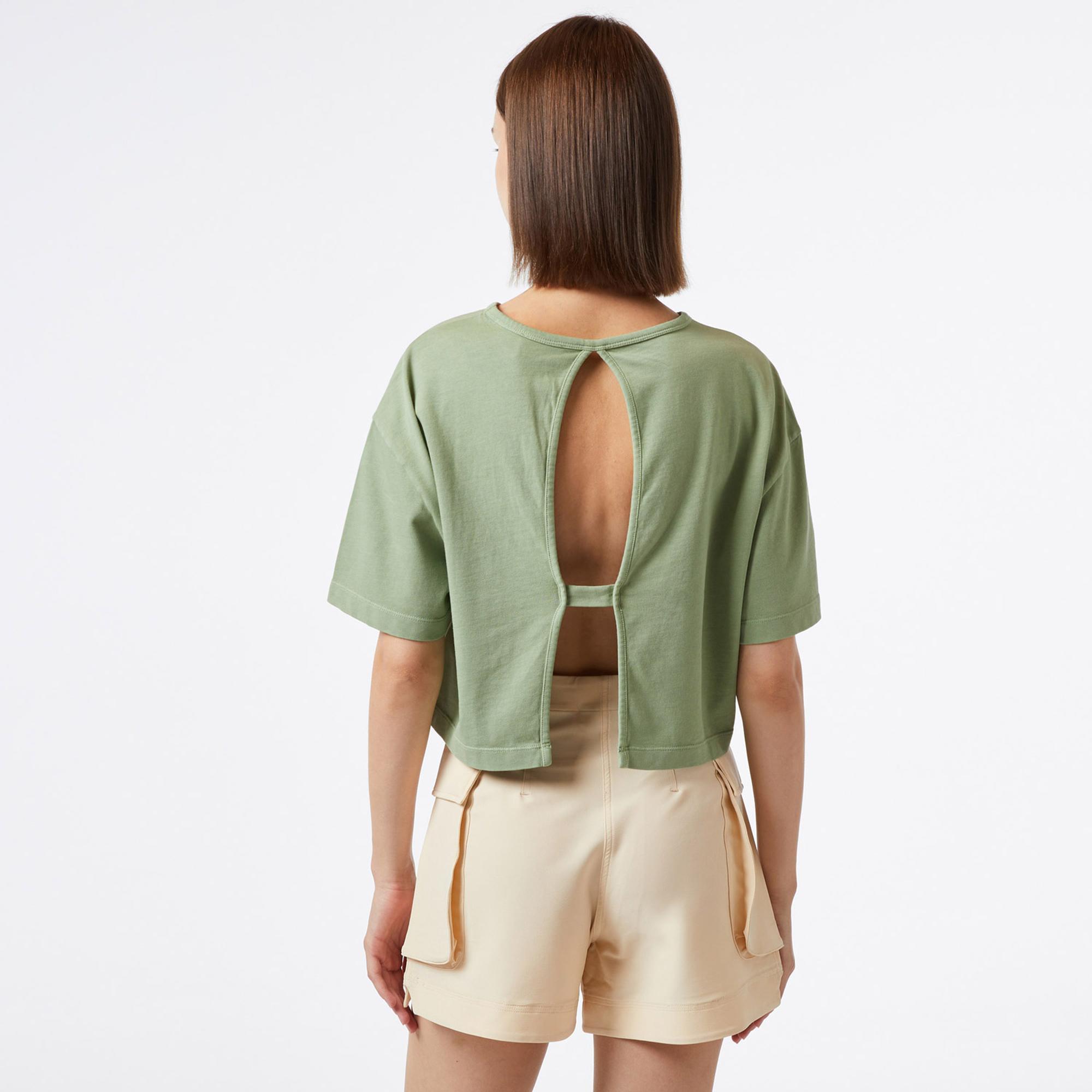 UNITED4 Essentials Kadın Haki Crop T-Shirt