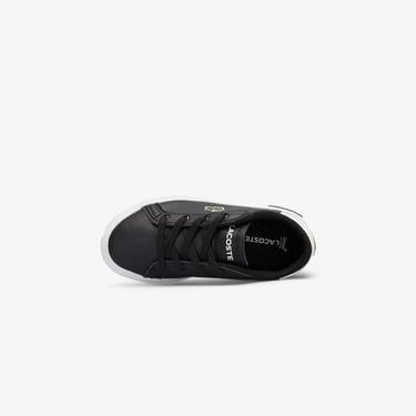  Lacoste POWERCOURT Bebek Siyah/Beyaz Sneaker
