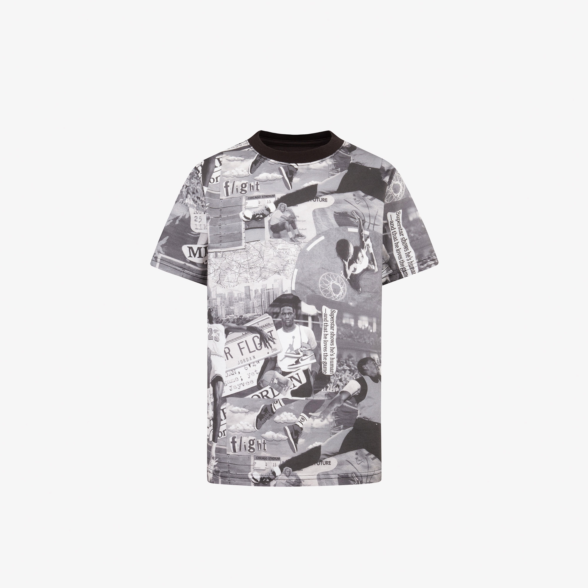 Jordan MJ Brooklyn Collage Çocuk Siyah/Beyaz Kısa Kol T-Shirt