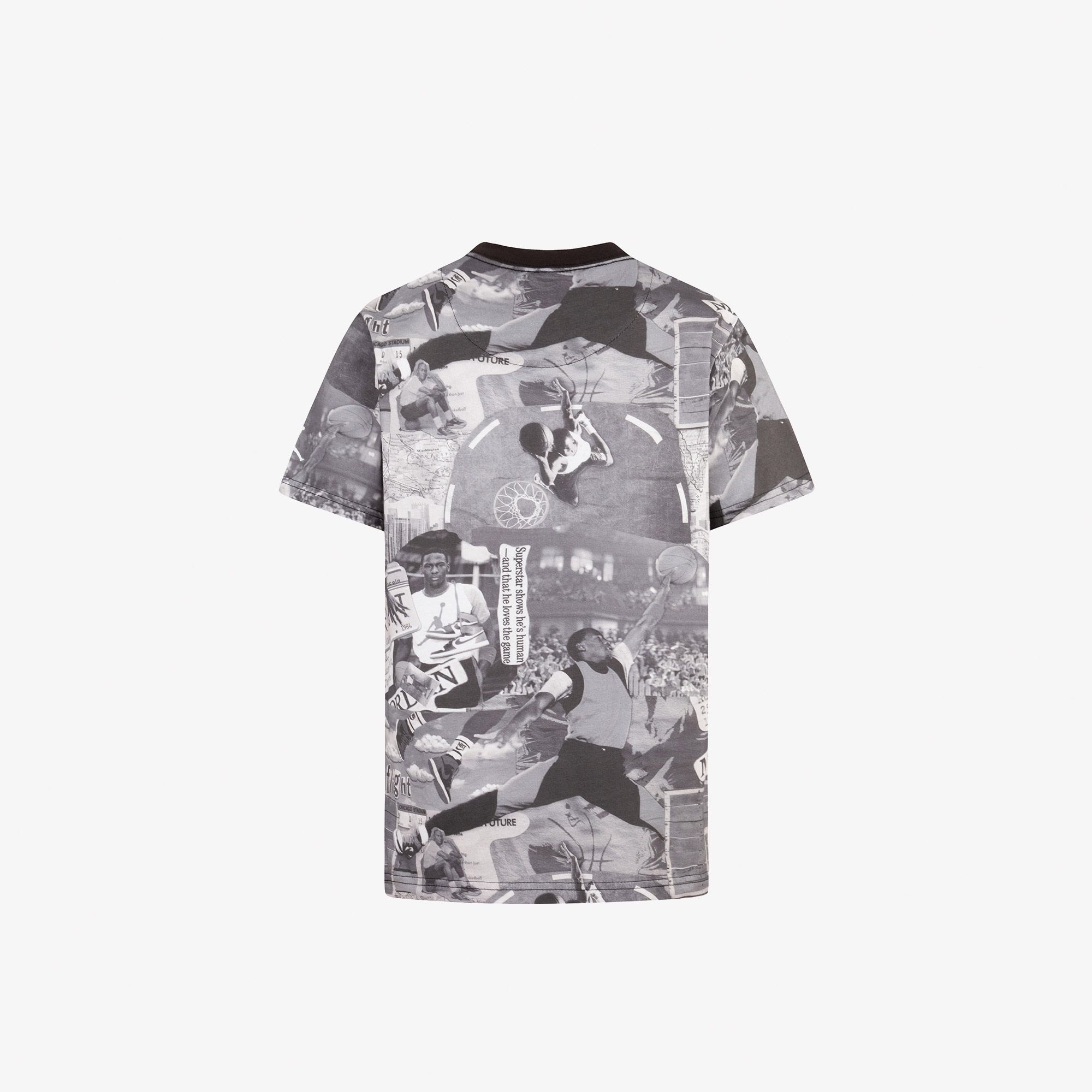 Jordan MJ Brooklyn Collage Çocuk Siyah/Beyaz Kısa Kol T-Shirt