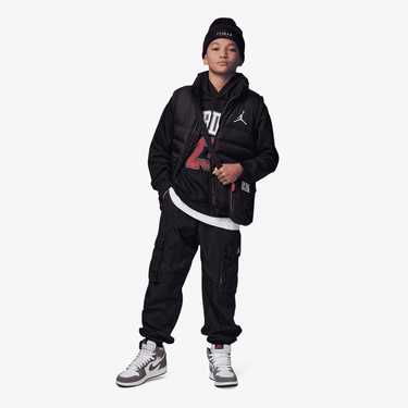  Jordan Jdn Jordan Fleece Pullover  Hoodie Çocuk Siyah Kapüşonlu Sweatshirt