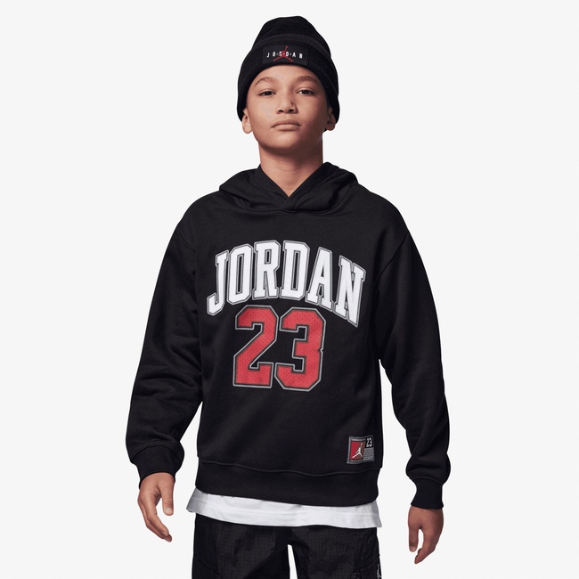 Jordan Jdn Jordan Fleece Pullover  Hoodie Çocuk Siyah Kapüşonlu Sweatshirt