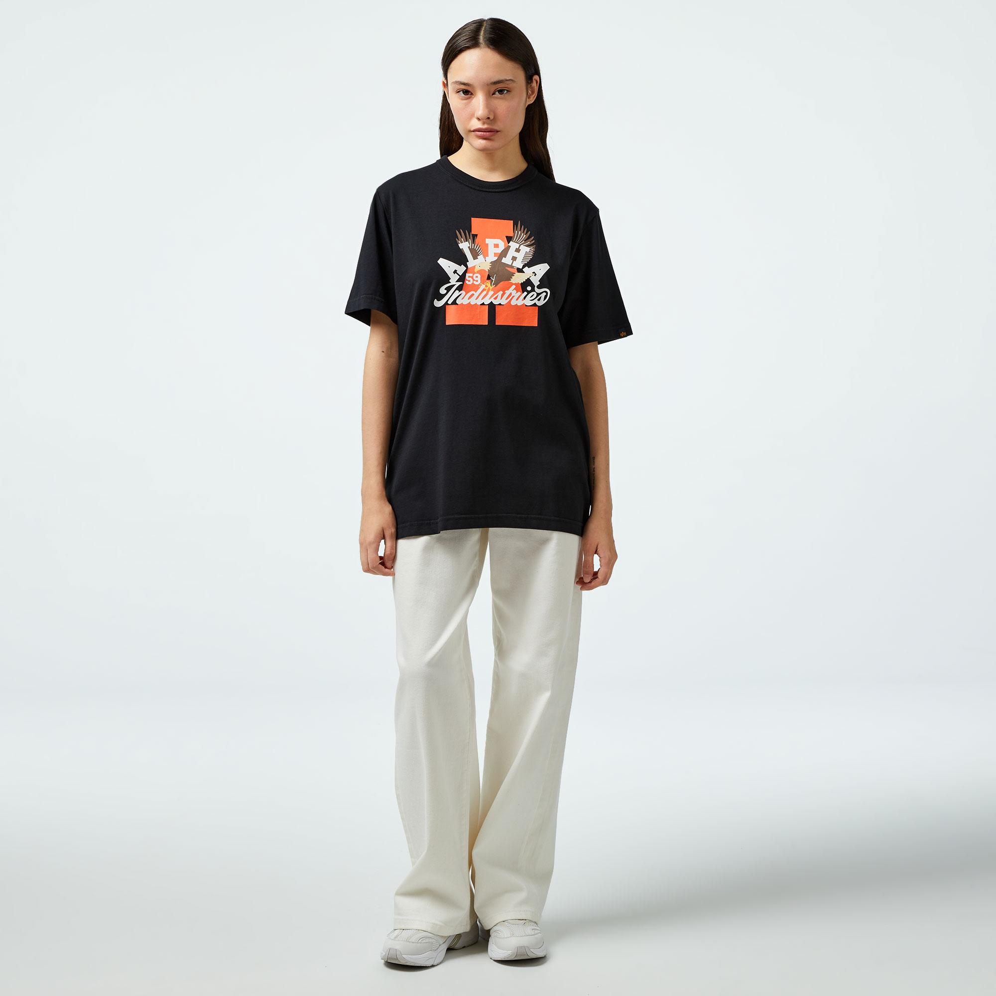 Alpha Industries Alpha Eagle Unisex Siyah T-Shirt
