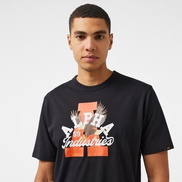  Alpha Industries Alpha Eagle Unisex Siyah T-Shirt