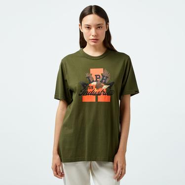  Alpha Industries Alpha Eagle Unisex Yeşil T-Shirt