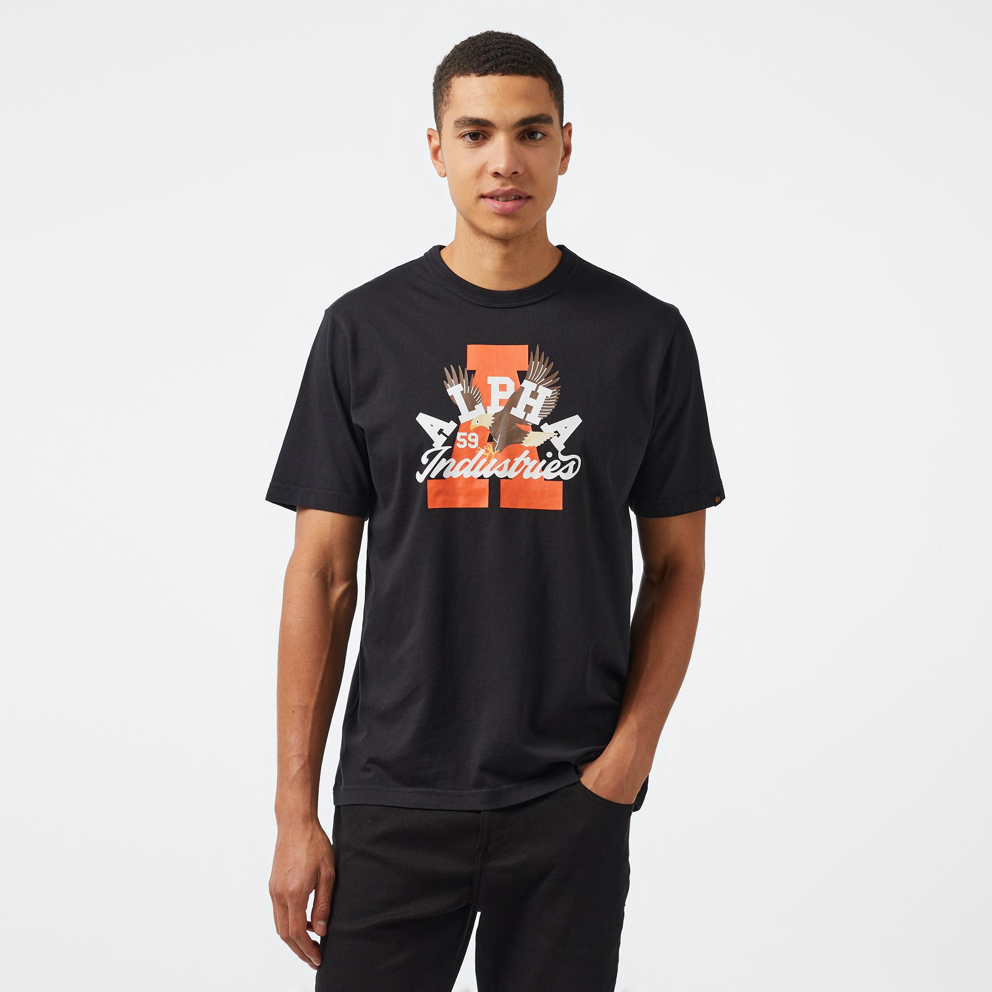 Alpha Industries Alpha Eagle Unisex Siyah T-Shirt