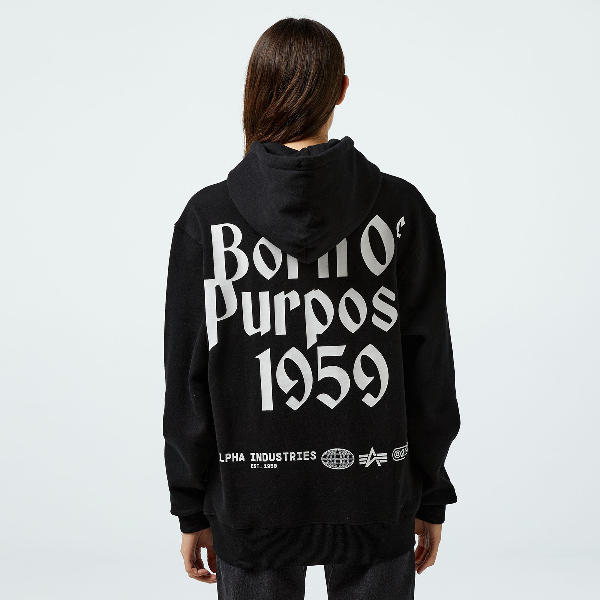 Alpha Industries Born Of Purpose Unisex Siyah Sweatshirt
