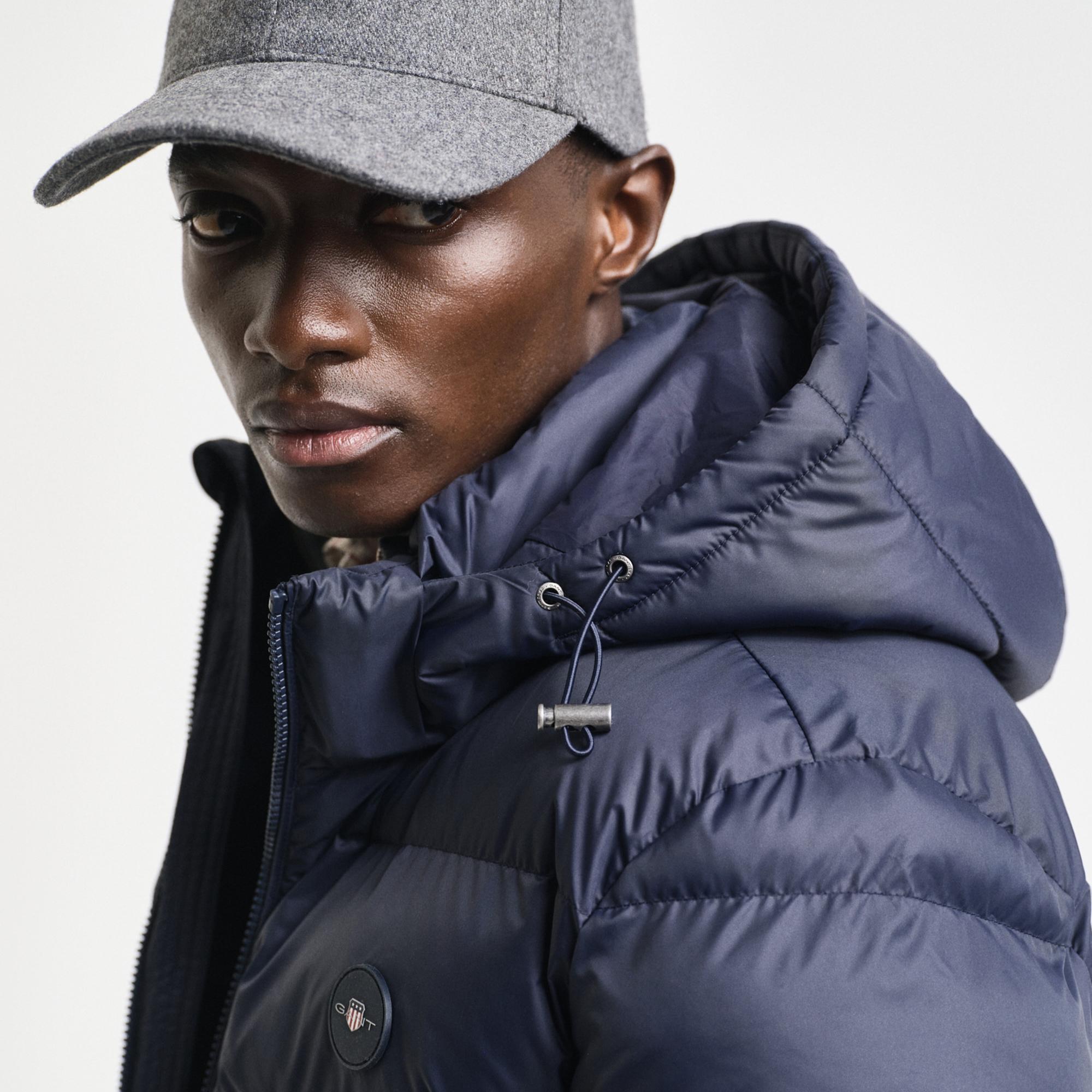 GANT Erkek Lacivert Kapüşonlu Mont