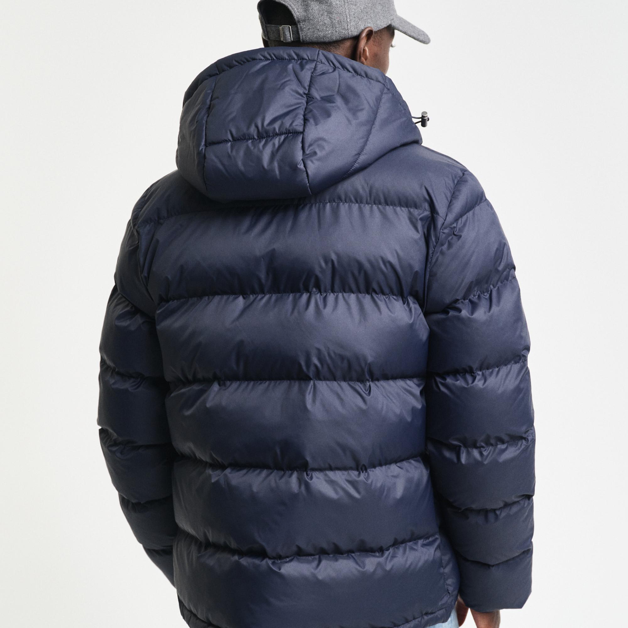 GANT Erkek Lacivert Kapüşonlu Mont