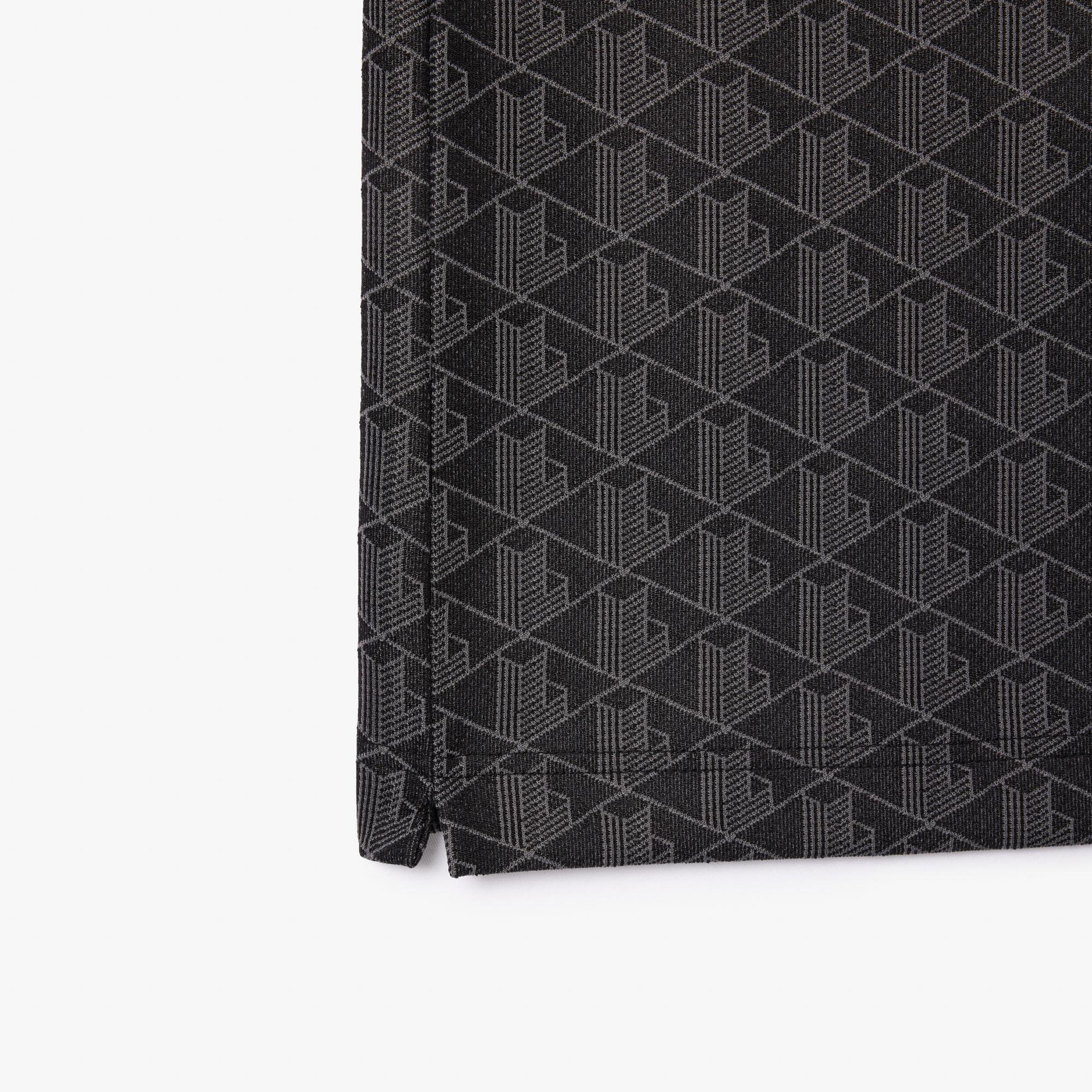 Erkek Classic Fit Monogram Siyah Polo