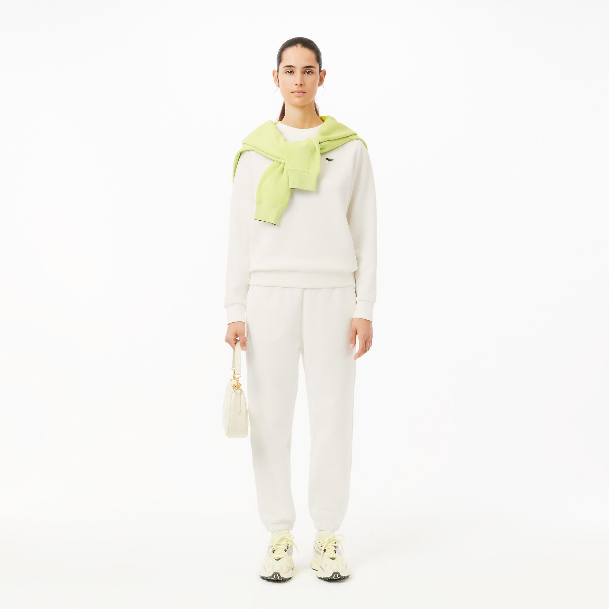 Kadın Regular Fit Bisiklet Yaka Beyaz Sweatshirt