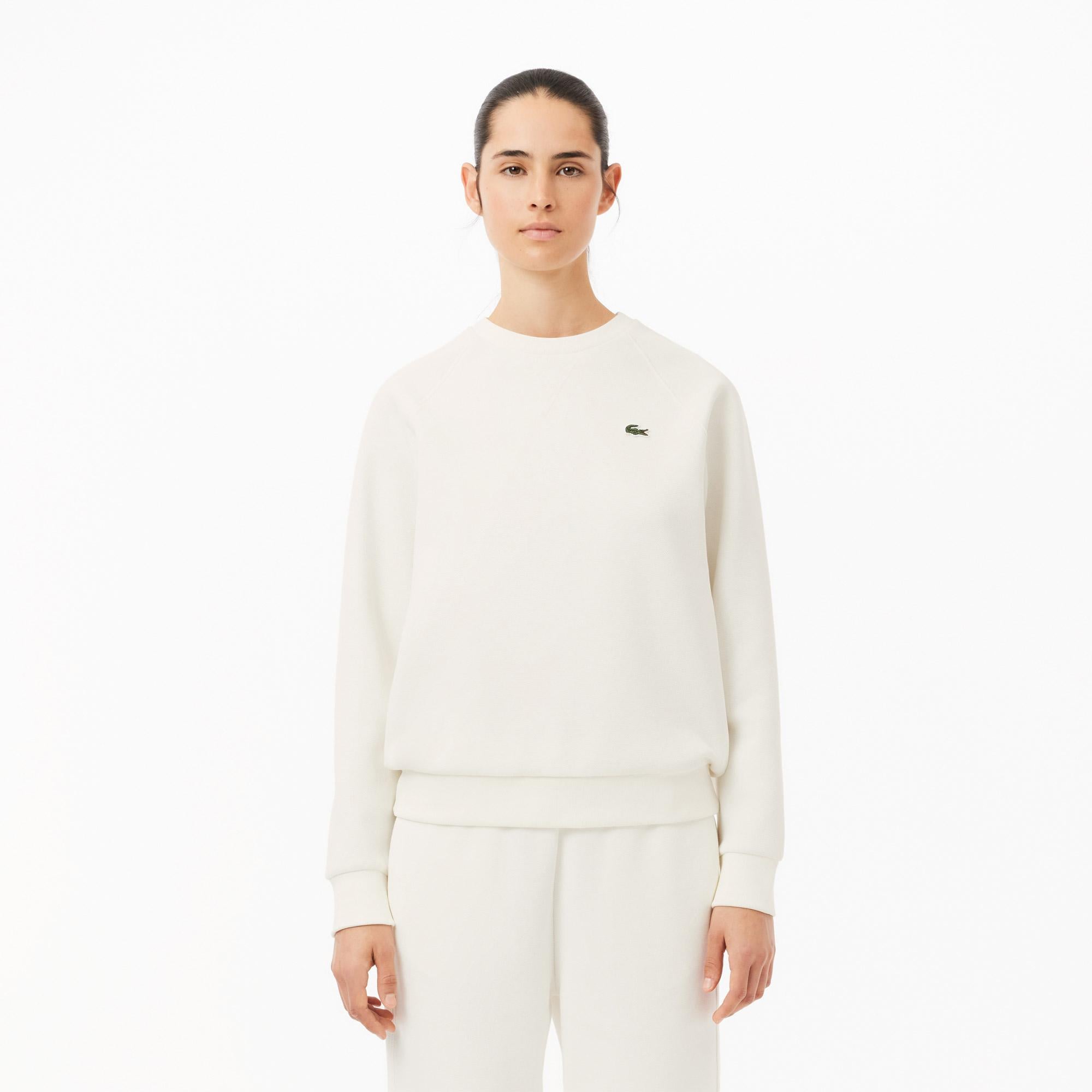 Kadın Regular Fit Bisiklet Yaka Beyaz Sweatshirt